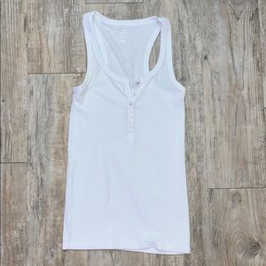 White Button Up Tank Top